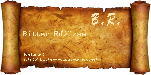 Bitter Rózsa névjegykártya