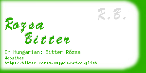 rozsa bitter business card