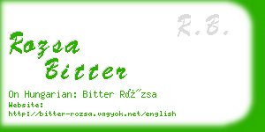 rozsa bitter business card